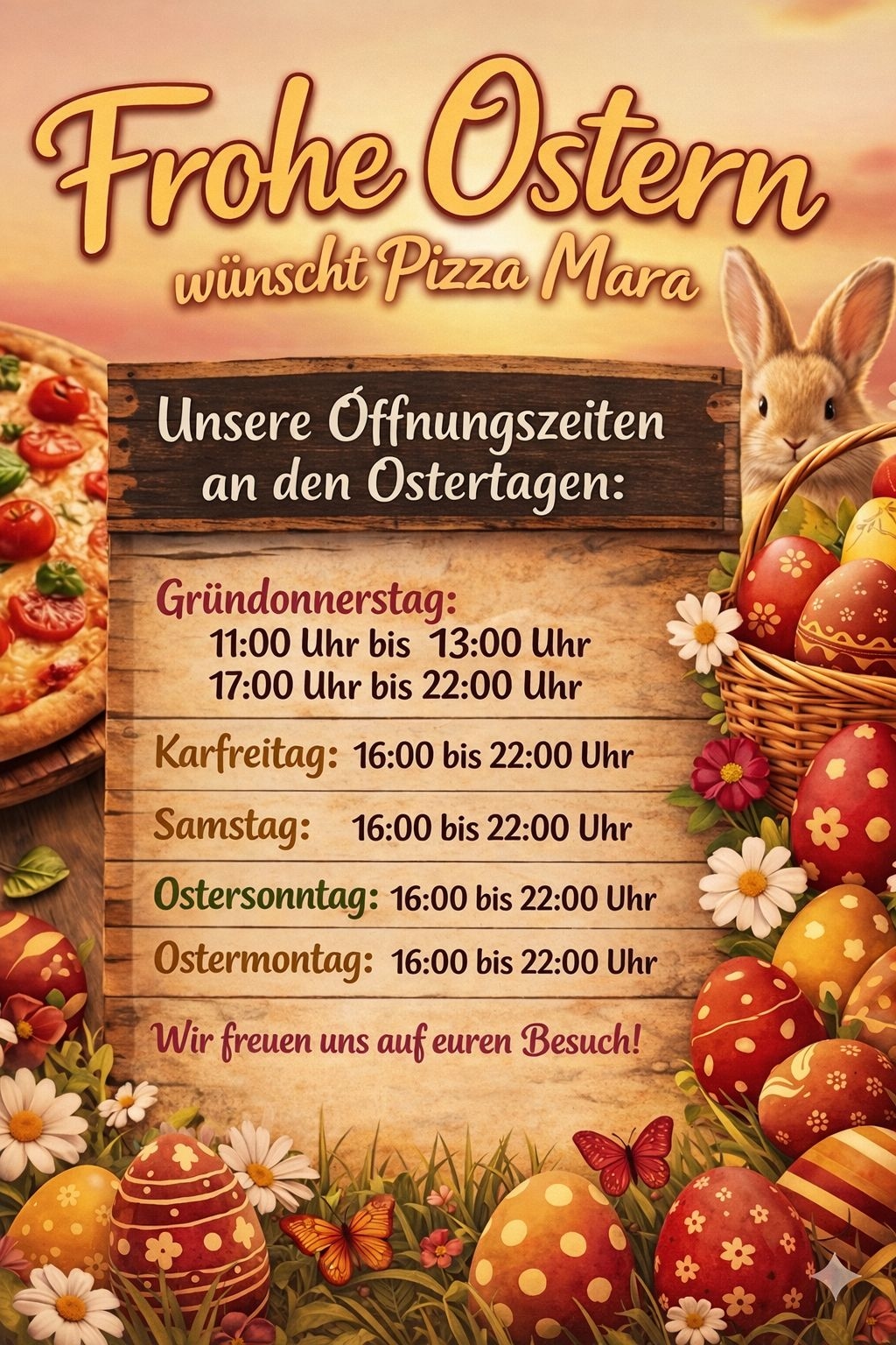 Unsere Öffnungszeiten zu Ostern 🐰